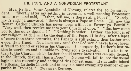 The Pope and a Norwegian Protestant - October 1916