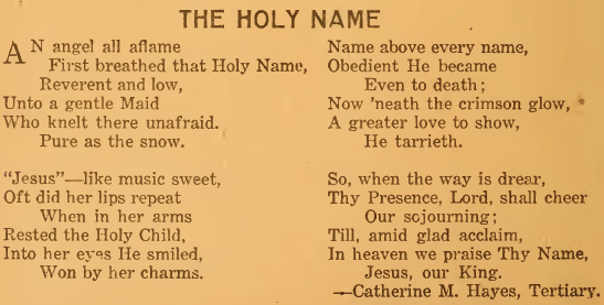 The Holy Name of Jesus - September 1919